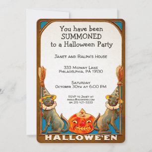 Invitation d'Halloween personnalisable vintage