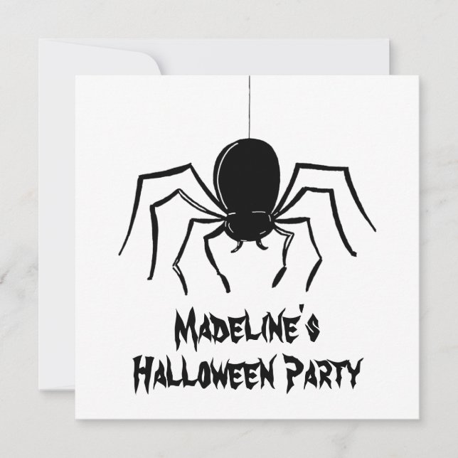 Invitation d'Halloween pour araignées Déplaisantes (Devant)