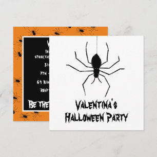 Invitation d'Halloween pour araignées Déplaisantes