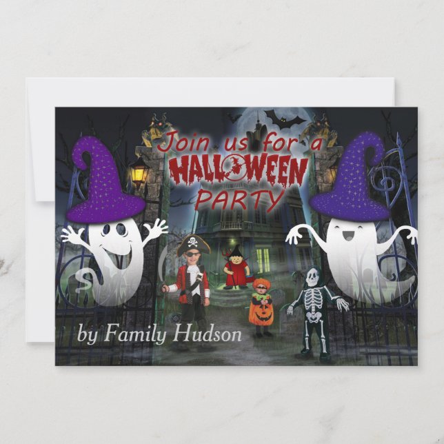 Invitation d'Halloween pour enfant (Devant)