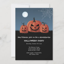 Invitation d'Halloween pour les citrouilles