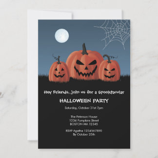 Invitation d'Halloween pour les citrouilles