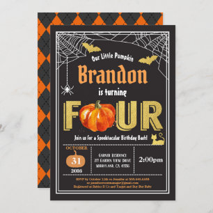 Invitation d'Halloween pour les enfants de 4 ans.
