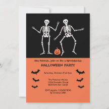 Invitation d'Halloween pour squelettes