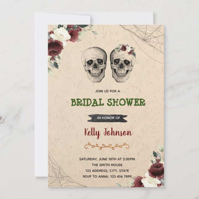 Invitation d'Halloween pour une douche de mariage  (Devant)