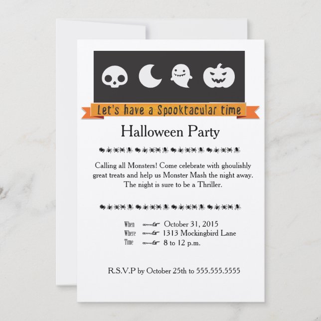 Invitation d'Halloween Spooktaculaire (Devant)
