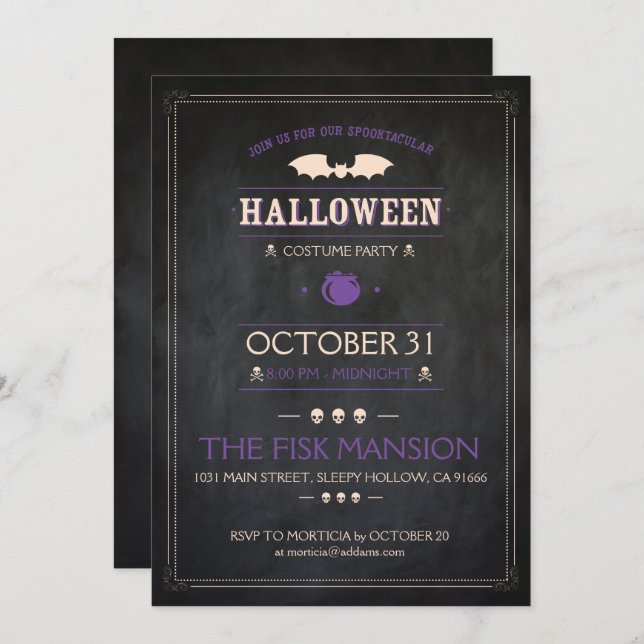 Invitation d'Halloween : Spooktacular - Personnali (Devant / Derrière)