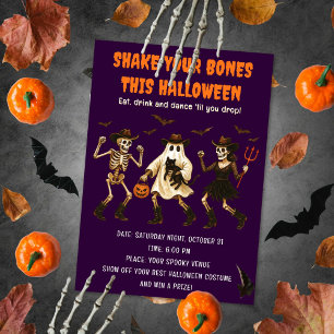 Invitation d'Halloween squelette éffrayant