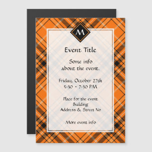 Invitation d'Halloween Tartan Orange