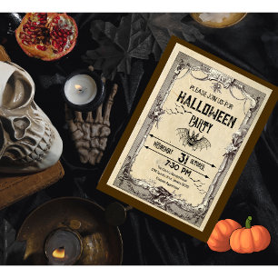 Invitation d'Halloween Vampire Vintage adulte