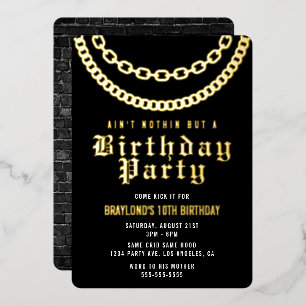 Invitation d'Hip hop à l'anniversaire avec une vra