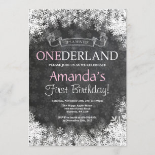 Invitation d'hiver de la fille de l'Onederland 1er