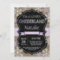 Invitation d'hiver de la fille de l'Onederland 1er