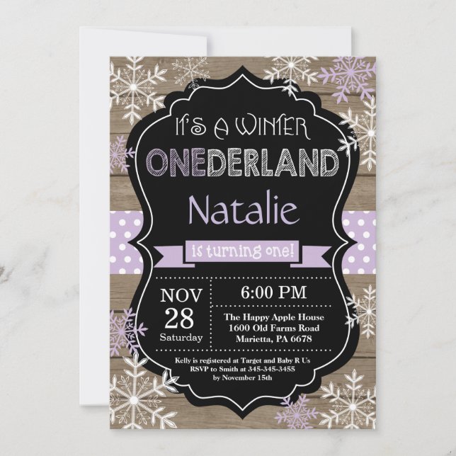Invitation d'hiver de la fille de l'Onederland 1er (Devant)