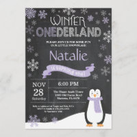 Invitation d'hiver Onederland 1er Birthday Invitat