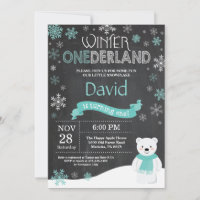 Invitation d'hiver Onederland 1er Birthday Invitat
