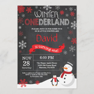 Invitation d'hiver Onederland 1er Birthday Invitat