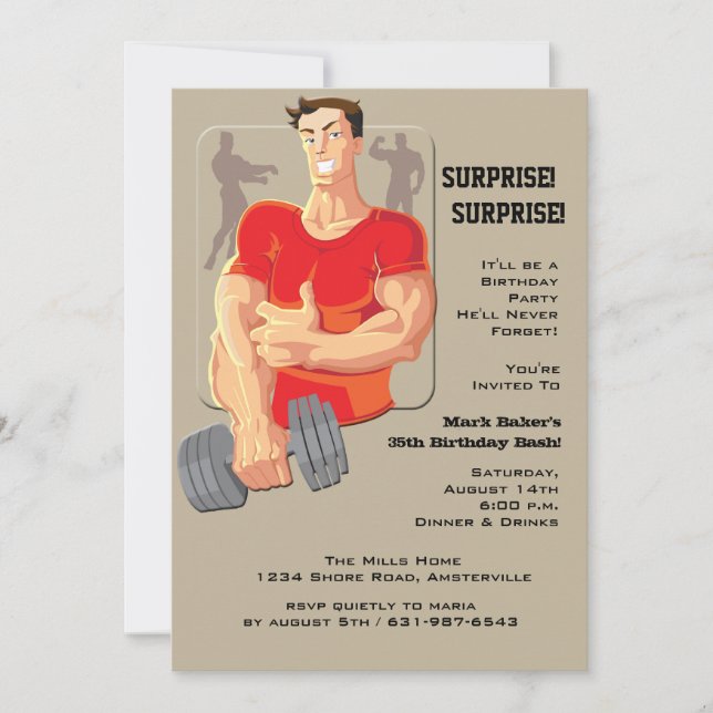 Invitation d'homme de muscle (Devant)
