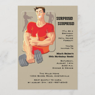Invitations Faire Part Cartes Homme Muscle Zazzle Fr