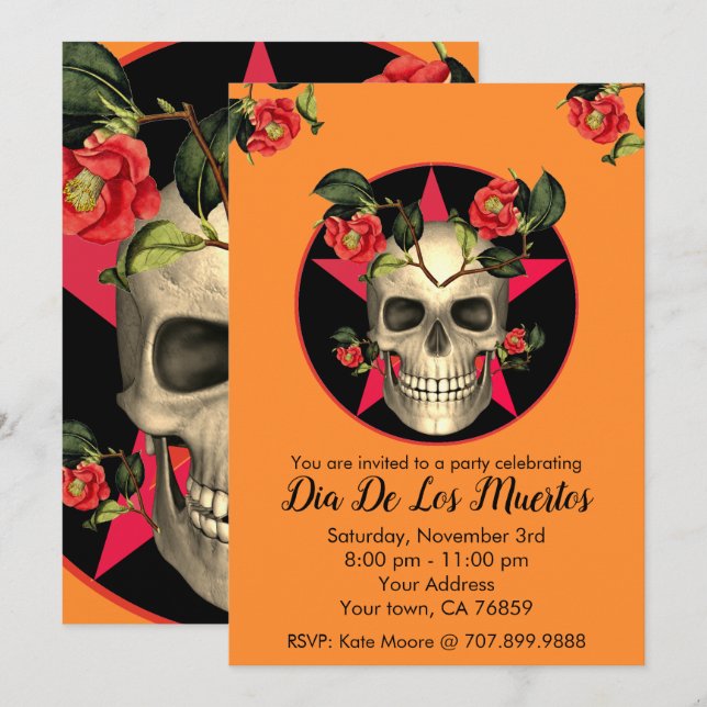 Invitation Dia De Los Muertos (Devant / Derrière)