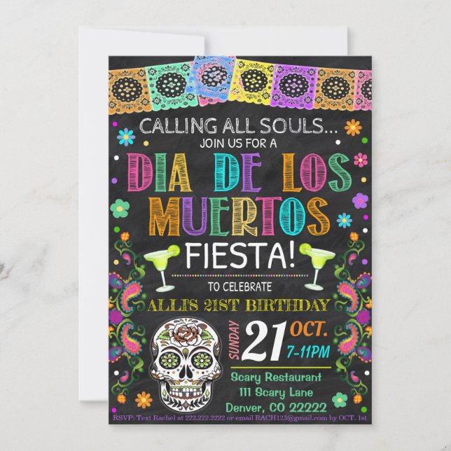 Invitation Dia De Los Muertos Fiesta (Devant)