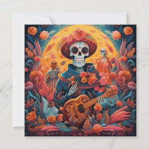 Invitation Dia de los Muertos (Jour des Morts) Squelette mâle