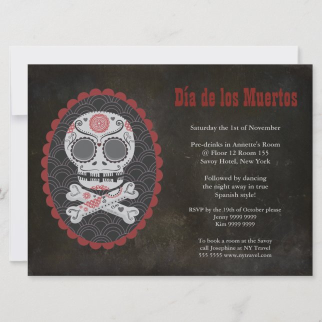 Invitation Dia De Los Muertos Journée de l'Invitation du Part (Devant)