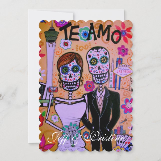 INVITATION DIA DE LOS MUERTOS LAS VEGAS MARIAGE (Devant)