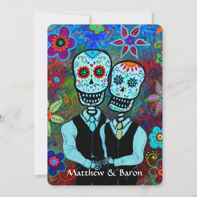INVITATION DIA DE LOS MUERTOS NOVIOS COUPLE MARIAGE (Devant)