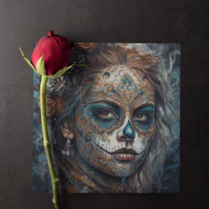 Invitation Dia de los Muertos visage peint, personnalisable
