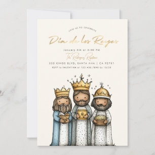 Invitation Día De Los Reyes Mexicaine 3 Rois Fête