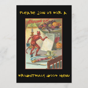 Invitation Diable vintage à la partie de Halloween avec le