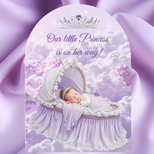 Invitation Diadème de Bébé Princesse Lilas Violet Baby Shower