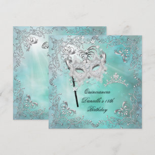 Invitation Diadème de masquerade pour Quinceanera 15 ans