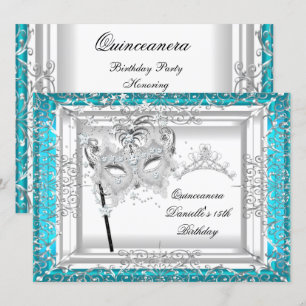 Invitation Diadème de masquerade pour Quinceanera 15e anniver