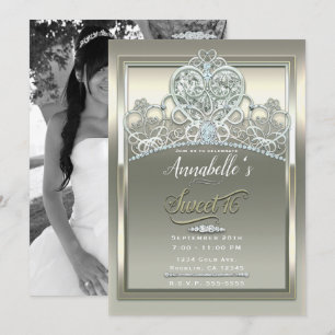 Invitation Diadème de princesse en ivoire de platine pour une