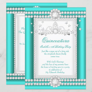 Invitation Diadème en diamant de teck Princesse Quinceanera J