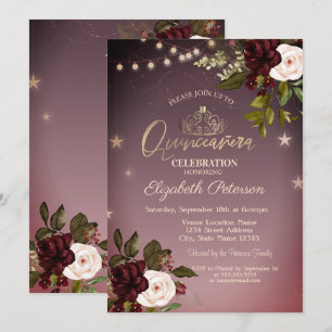 Invitation Diadème,Guirlandes Lumineuses,Roses Bourguignonnes
