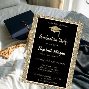 Invitation Diadème Moderne Élégant en Or pour Casquette de Re
