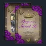 Invitation Diadèmes Papillons Roses Violets Clair 16 Ans<br><div class="desc">Personnalisez comme vous le souhaitez.

Remplacez la photo au dos par votre propre photo ou supprimez la photo complètement.</div>