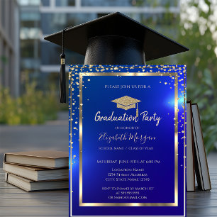 Invitation Diagramme Or Casquette Bleu Diagramme Or