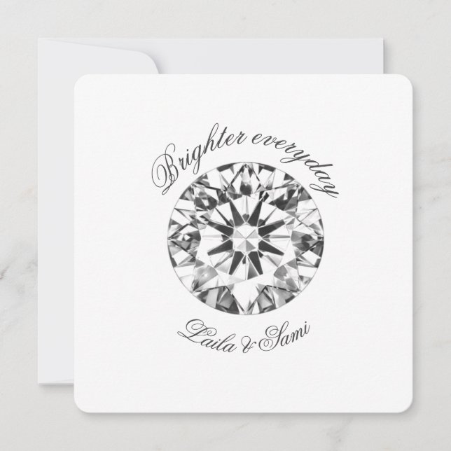 Invitation Diamant Classique Rond Ensemble plus lumineux 2026 (Devant)