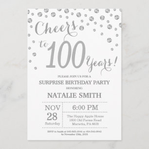 Invitation Diamant de la Parties scintillant d'argent surpris