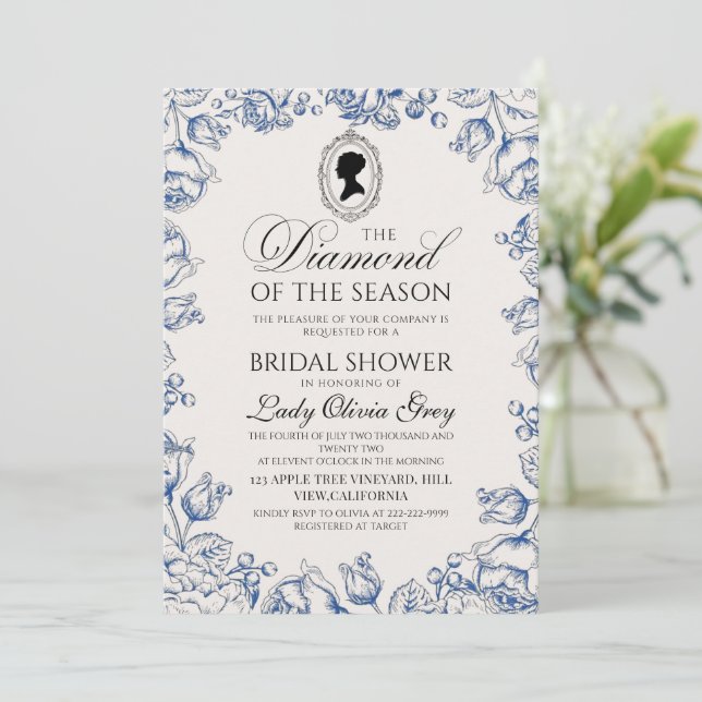 Invitation Diamant de la saison Fête de mariage de Lady Régen (Debout devant)