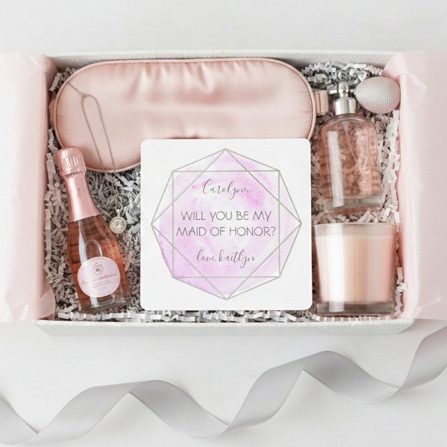 Invitation Diamant hydrique tendance | Sois Ma Fille D'Honneu (Créateur téléchargé)