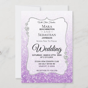Invitation *~* Diamant Ombre violet Parties scintillant Maria