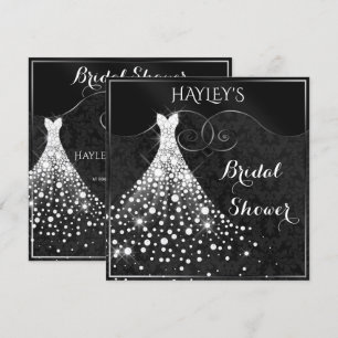 Invitation Diamants blancs Gown Black Silver Fête des mariées