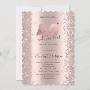Invitation Diamants d'étincelle d'or rose 40e anniversaire