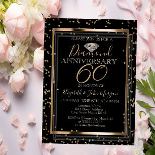 Invitation Diamants élégants et stylés, cadre de mariage et d