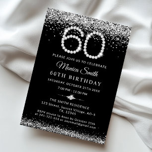 Invitation Diamants glamour 60e fête d'anniversaire